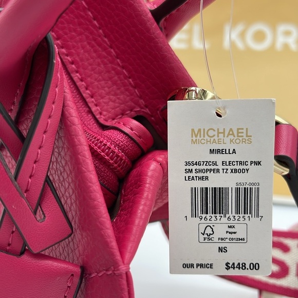 MICHAEL KORS
Mirella Small Pebbled Leather Crossbody Bag Tote 
Electric Pink - Picture 13 of 16